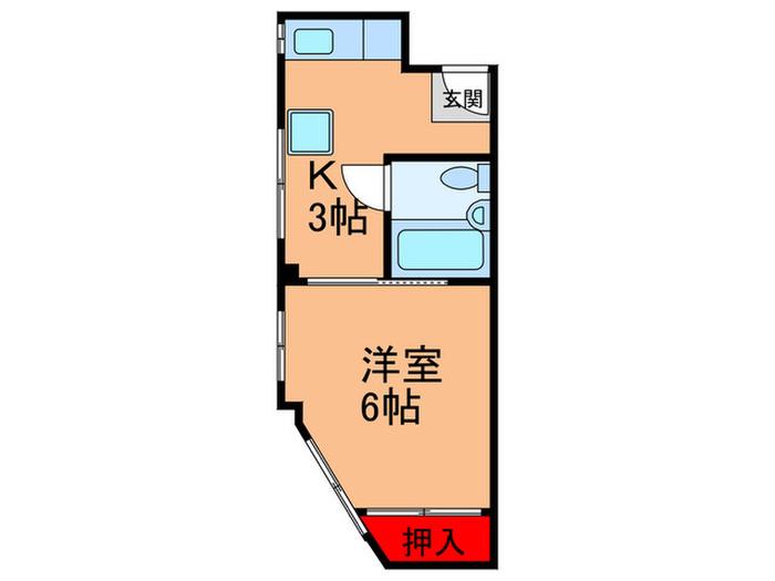 マンションヒロ(1K/2階)の間取り写真