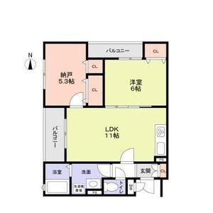 フォレストクリエオーレ大蔵海岸(1SLDK/3階)の間取り写真