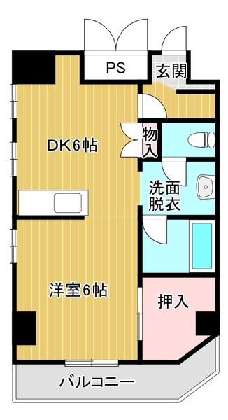 シャトー帯広(1DK/4階)の間取り写真