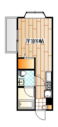 リリエンハイムV(ワンルーム/2階)の間取り写真