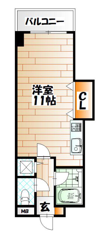 フレール清水(ワンルーム/6階)の間取り写真