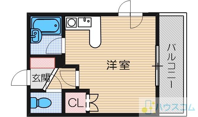 ビスタ千里丘Ⅴ(ワンルーム/2階)の間取り写真
