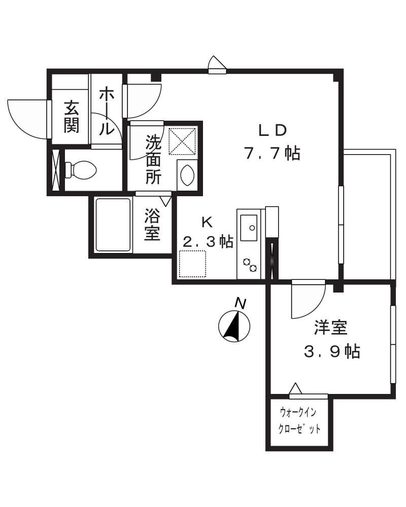 VERE LUNA(1LDK/3階)の間取り写真
