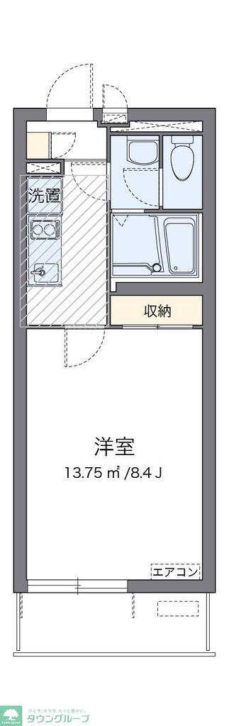 クレイノエスポワール(1K/2階)の間取り写真