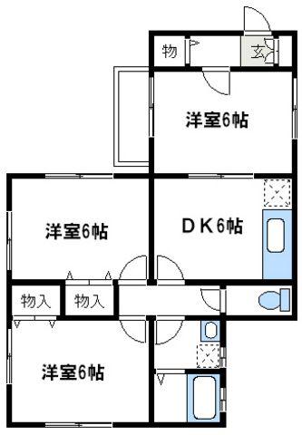 サンサンハウス(3DK/3階)の間取り写真