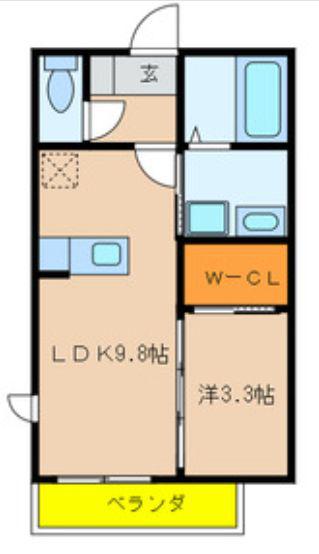 グランドノア船橋(1LDK/2階)の間取り写真