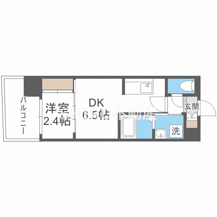 セレニテ天六リアン(1K/4階)の間取り写真