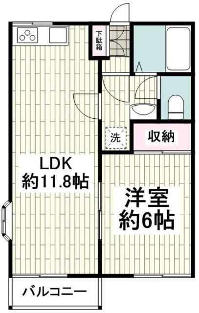 ファミーユハウスA(1LDK/2階)の間取り写真