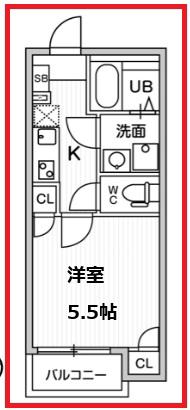 ティーズクオーレお花茶屋(1K/2階)の間取り写真