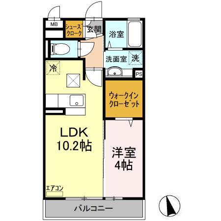 シュエットアビタ(1LDK/1階)の間取り写真