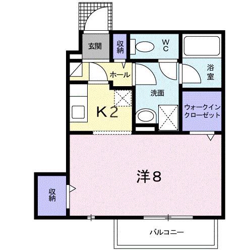 パル大東(1K/1階)の間取り写真