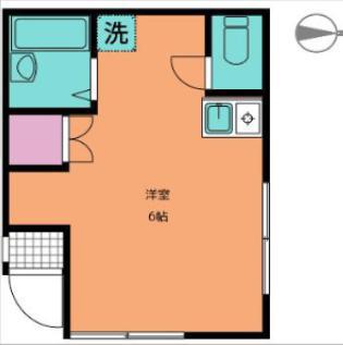 ミュウハイツ(ワンルーム/1階)の間取り写真