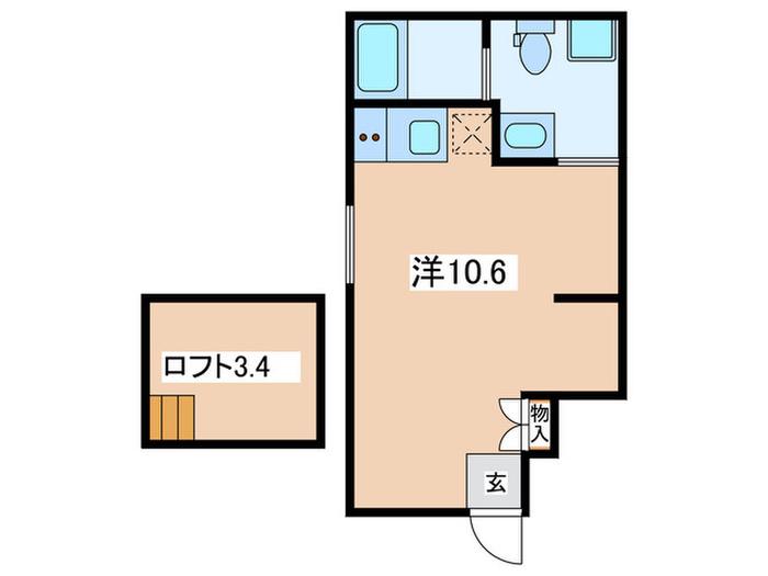 CUATRO(ワンルーム/1階)の間取り写真