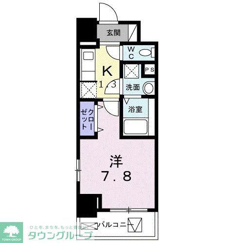 グランシャトル 高崎(1K/3階)の間取り写真