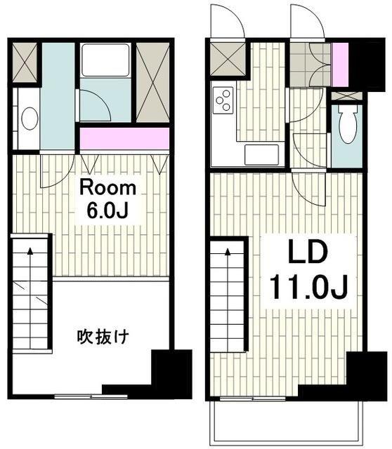 ベイサイドハウス(1LDK/4階)の間取り写真