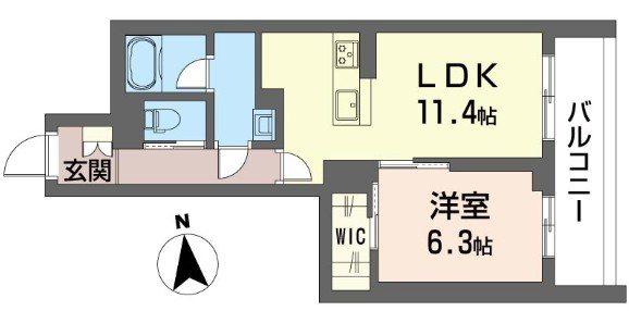 オアシス アルファ(1LDK/3階)の間取り写真