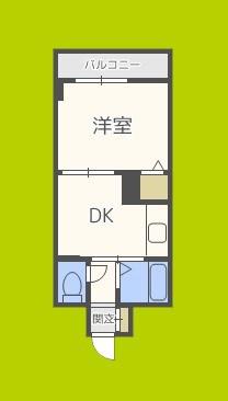 第2東三国グランドハイツ北(1DK/5階)の間取り写真