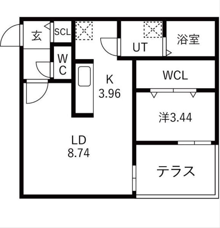NS ASABU(1LDK/1階)の間取り写真