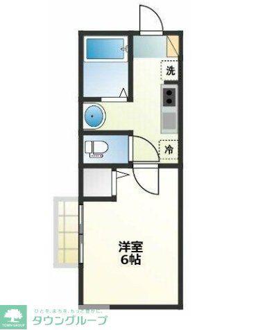 パセオグランデ誉田(1K/2階)の間取り写真