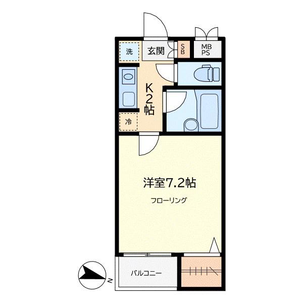 クレスト学芸大学(1K/3階)の間取り写真