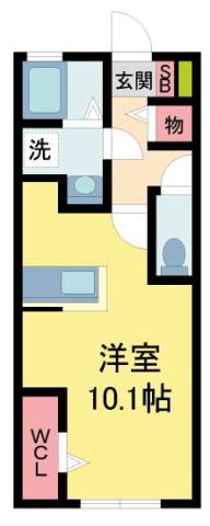 LUCIOLE山本(ワンルーム/1階)の間取り写真
