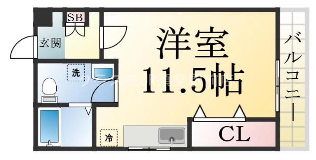 ワコーレ平磯(ワンルーム/3階)の間取り写真