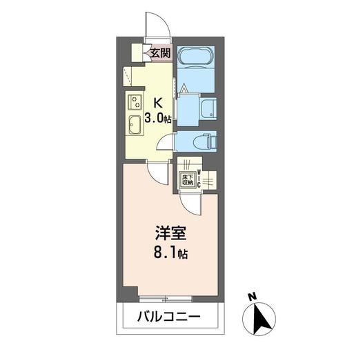 NEWRICHVI(1K/1階)の間取り写真
