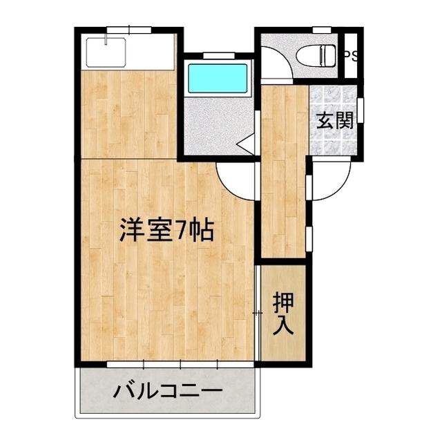 ブリティッシュ ヒルズマミ(ワンルーム/2階)の間取り写真