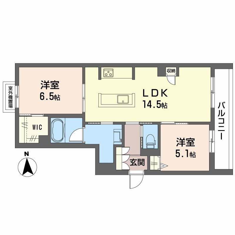 シャーメゾン エスペランサ都島II(2LDK/1階)の間取り写真
