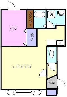 ノーザンベル(1LDK/2階)の間取り写真