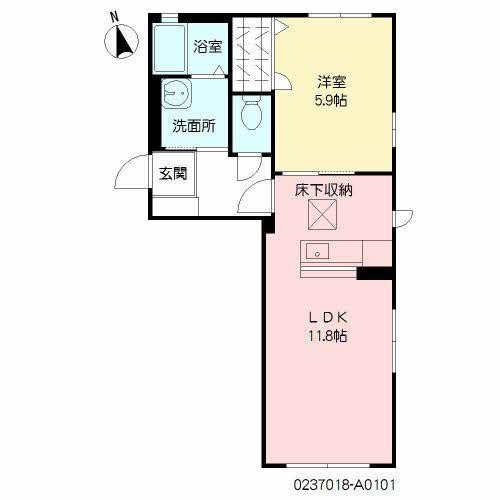 グランディール(1LDK/1階)の間取り写真