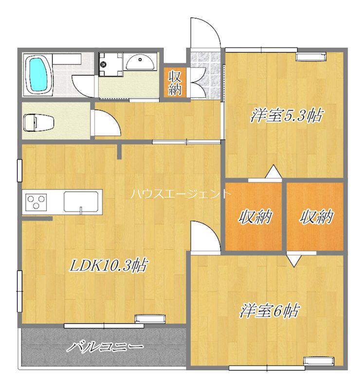 ゼットハウスII(2LDK/2階)の間取り写真