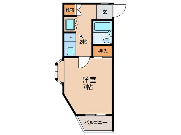 キャステール氷川(1K/2階)の間取り写真