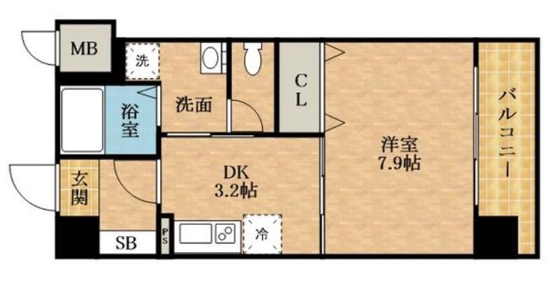 T&N RESIDENCE(1DK/6階)の間取り写真
