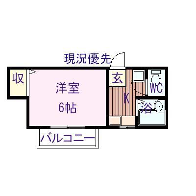 ワンズマンション(1K/2階)の間取り写真