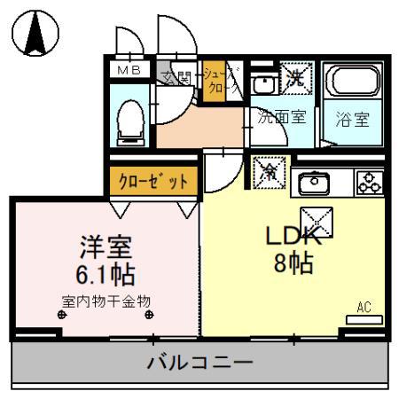 みもざ館 II(1LDK/1階)の間取り写真