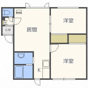 セジュールME1号館(2LDK/2階)の間取り写真