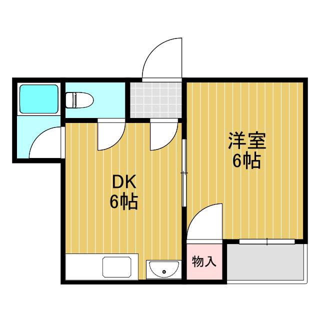 ルールマンション(1DK/1階)の間取り写真