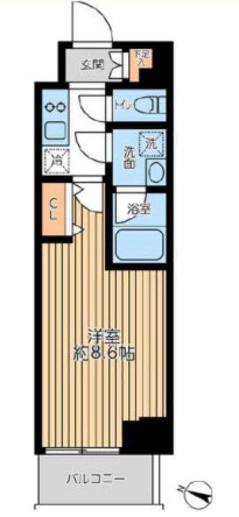 グランパセオ日本橋三越前(1K/10階)の間取り写真