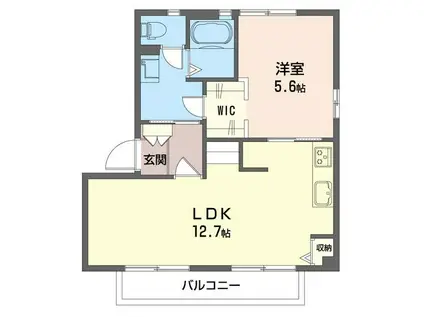 アネーロA(1LDK/1階)の間取り写真