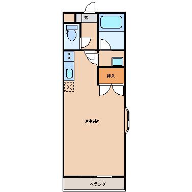 マーベラスハイツ(ワンルーム/1階)の間取り写真