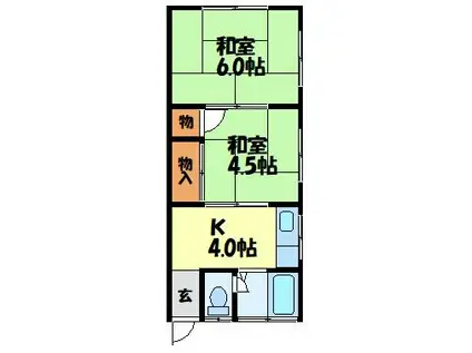 トキハンズ三原(2K/2階)の間取り写真