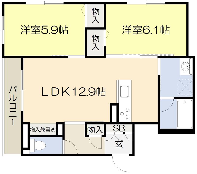 MAISONRICERCARE(2LDK/3階)の間取り写真
