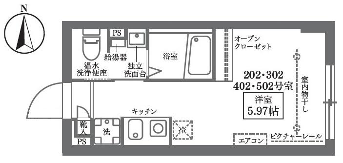 COCOCUBE川崎(ワンルーム/3階)の間取り写真