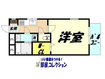 グランドゥール高峰(1K/1階)の間取り写真