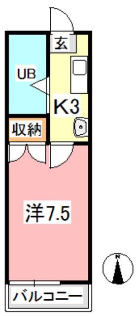 プチメゾンロゼ(1K/2階)の間取り写真