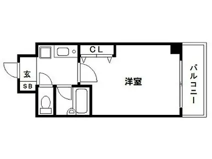 エスリード三宮フラワーロード(1K/4階)の間取り写真