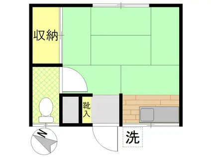 こいわ荘(1K/1階)の間取り写真