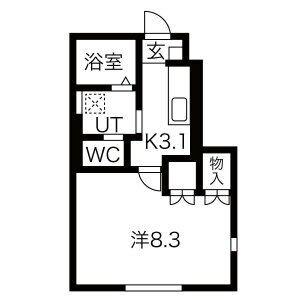 ＪＲ東北本線 村崎野駅 徒歩32分 2階建 築3年(1K/1階)の間取り写真