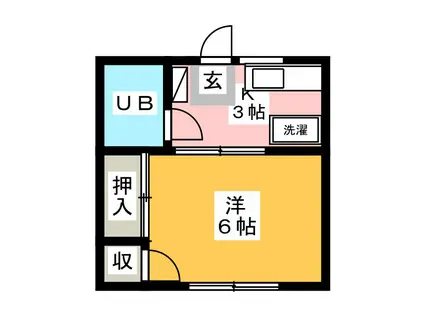 タイヨーハイツ(1K/2階)の間取り写真